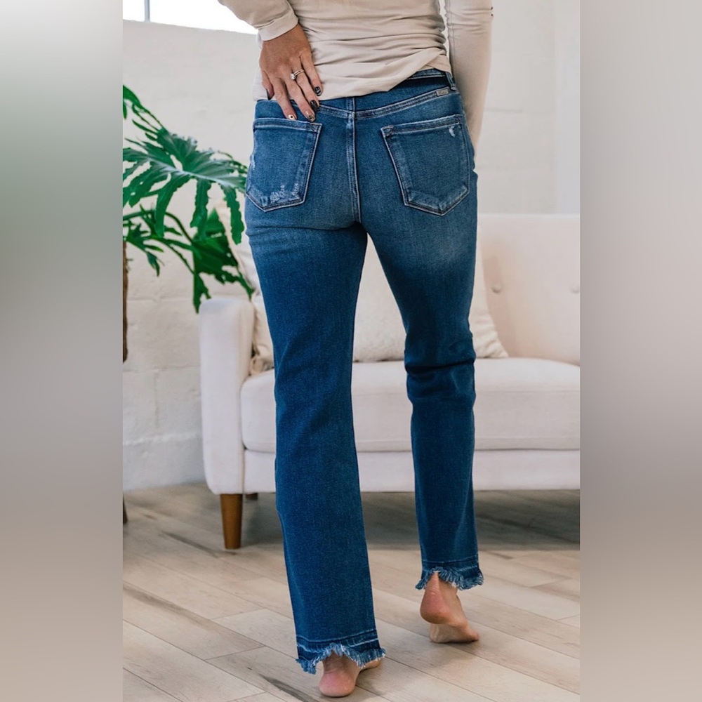 KANCAN THIS IS ME TRYING STRAIGHT DISTRESSED JEANS  Size 7/27 NWT - Picture 4 of 7